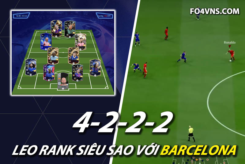 Chiến thuật FC Online : Sơ đồ 4222 với team Barcelona rank siêu sao Hàn