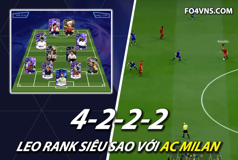 Chiến thuật FC Online : Sơ đồ 4222 với team AC Milan rank siêu sao Hàn