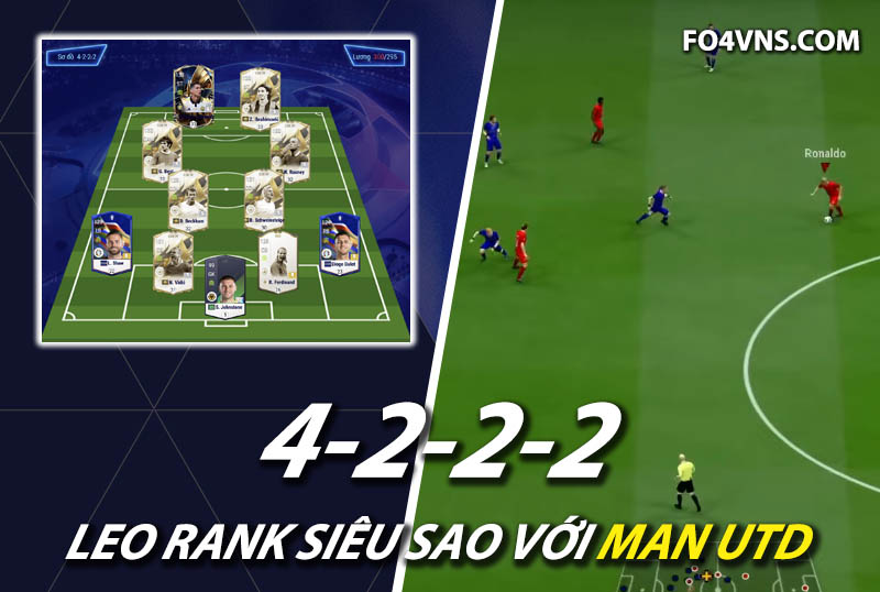Chiến thuật FC Online : Sơ đồ 4222 với team Man Utd rank siêu sao Hàn