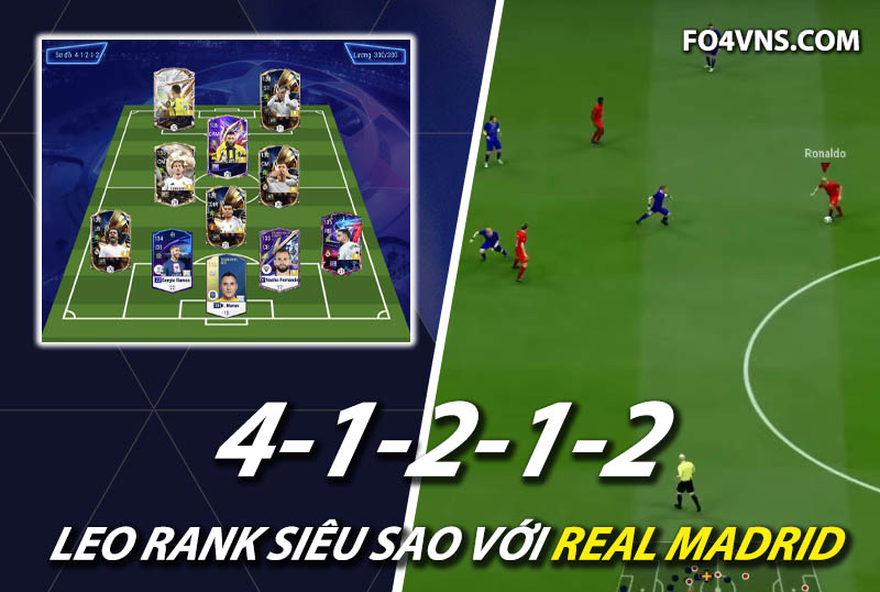 Chiến thuật FC Online : Sơ đồ 41212 với team Real Madrid rank siêu sao Hàn